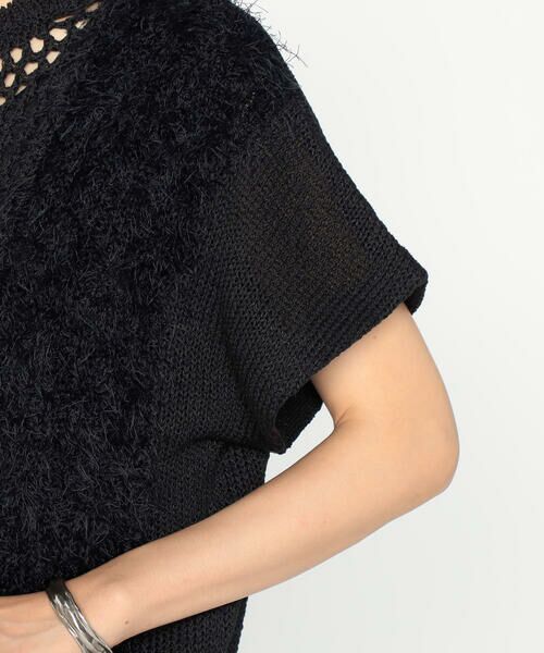 Precious Mild / プレシャスマイルド ブルゾン | 〔 +サイズ 〕 3Gメッシュ×天竺×ケーブル柄 メッシュ×ファーニットブルゾン | 詳細12