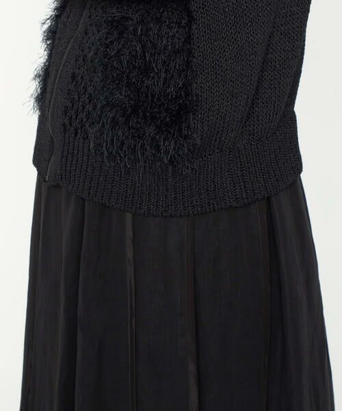 Precious Mild / プレシャスマイルド ブルゾン | 〔 +サイズ 〕 3Gメッシュ×天竺×ケーブル柄 メッシュ×ファーニットブルゾン | 詳細13