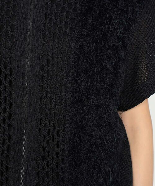 Precious Mild / プレシャスマイルド ブルゾン | 〔 +サイズ 〕 3Gメッシュ×天竺×ケーブル柄 メッシュ×ファーニットブルゾン | 詳細14