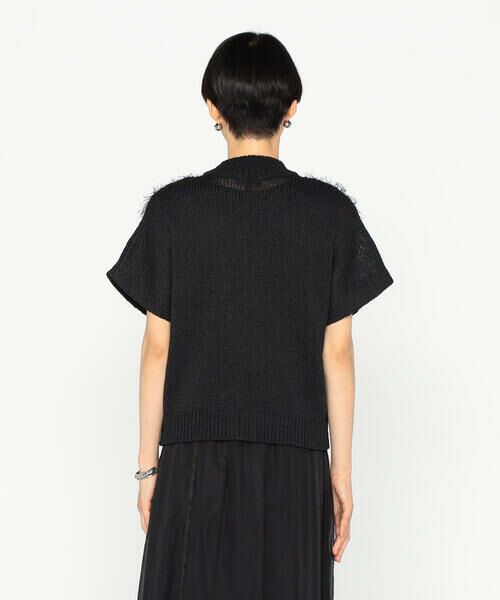 Precious Mild / プレシャスマイルド ブルゾン | 〔 +サイズ 〕 3Gメッシュ×天竺×ケーブル柄 メッシュ×ファーニットブルゾン | 詳細10