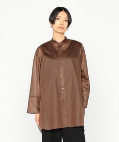 Precious Mild / プレシャスマイルド シャツ・ブラウス | 〔 +サイズ 〕 ボーダーオーガンジー シャツ