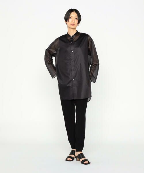 Precious Mild / プレシャスマイルド シャツ・ブラウス | 〔 +サイズ 〕 ボーダーオーガンジー シャツ | 詳細1