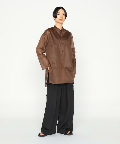 Precious Mild / プレシャスマイルド シャツ・ブラウス | 〔 +サイズ 〕 ボーダーオーガンジー シャツ | 詳細4