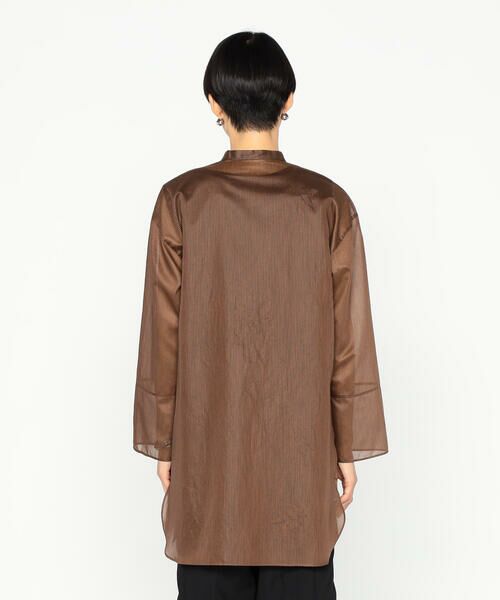 Precious Mild / プレシャスマイルド シャツ・ブラウス | 〔 +サイズ 〕 ボーダーオーガンジー シャツ | 詳細8