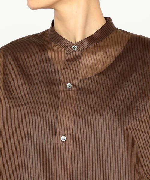 Precious Mild / プレシャスマイルド シャツ・ブラウス | 〔 +サイズ 〕 ボーダーオーガンジー シャツ | 詳細9