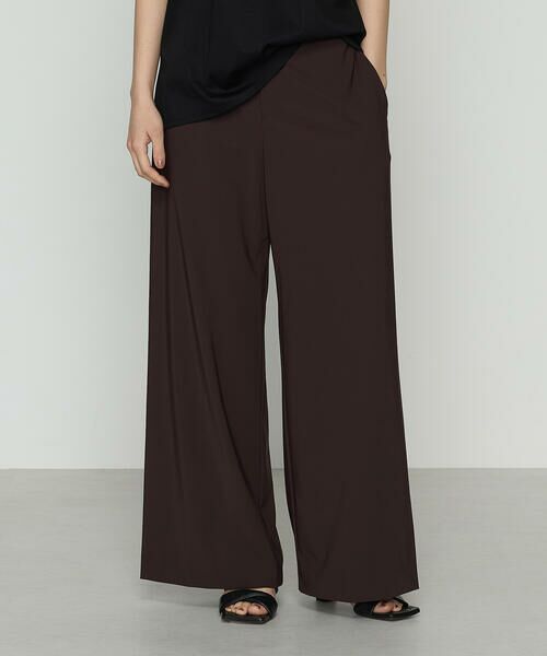 Precious Mild / プレシャスマイルド その他パンツ | 〔 +サイズ 〕 センシティブユーロジャージー ワイドパンツ（14:ブラウン）