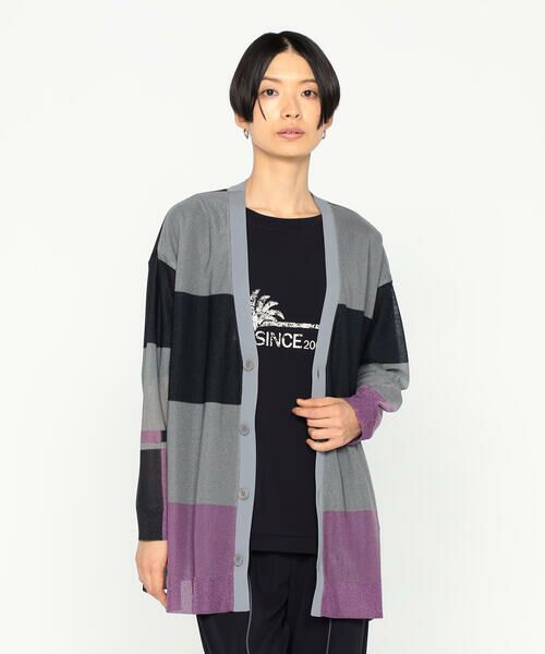 Precious Mild / プレシャスマイルド カーディガン・ボレロ | 三色ボーダー シアーニットカーディガン | 詳細3