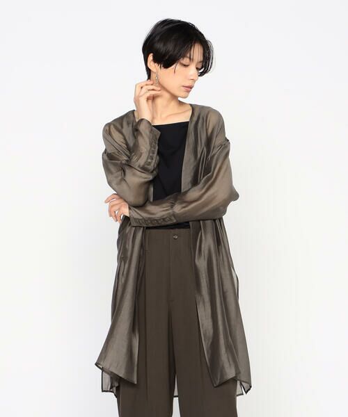 Precious Mild / プレシャスマイルド シャツ・ブラウス | 〔 +サイズ 〕 テンセルオーガンジー 羽織り | 詳細3