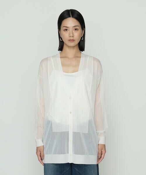 Precious Mild / プレシャスマイルド カーディガン・ボレロ | 〔 +サイズ 〕 シアーVネック カーディガン | 詳細3