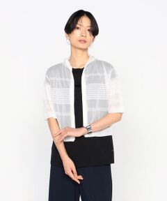 Precious Mild / プレシャスマイルド カーディガン・ボレロ | 〔 +サイズ 〕 ボーダーニット ショートパーカ