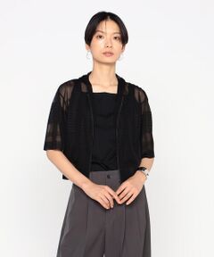 Precious Mild / プレシャスマイルド カーディガン・ボレロ | 〔 +サイズ 〕 ボーダーニット ショートパーカ