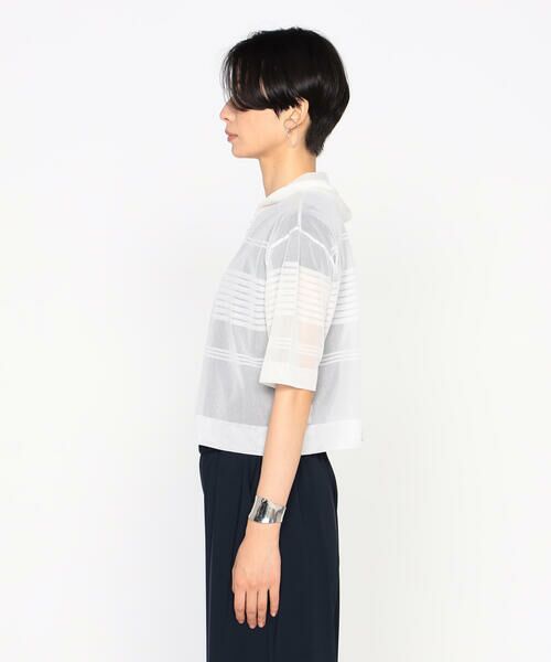 Precious Mild / プレシャスマイルド カーディガン・ボレロ | 〔 +サイズ 〕 ボーダーニット ショートパーカ | 詳細7