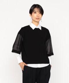 Precious Mild / プレシャスマイルド ニット・セーター | レーヨンストレッチシフォン 袖ニット