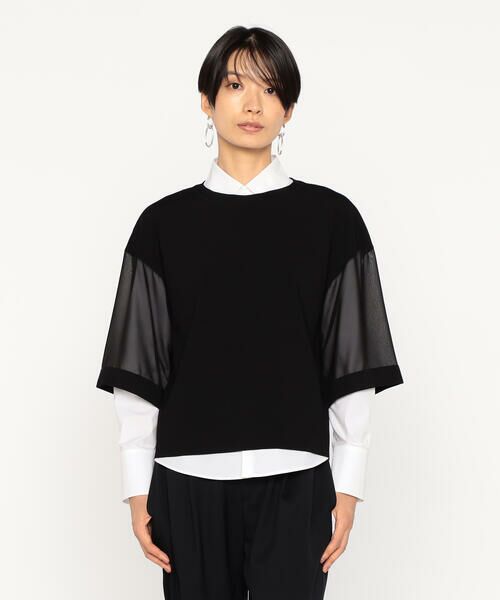レーヨンストレッチシフォン 袖ニット （ニット・セーター