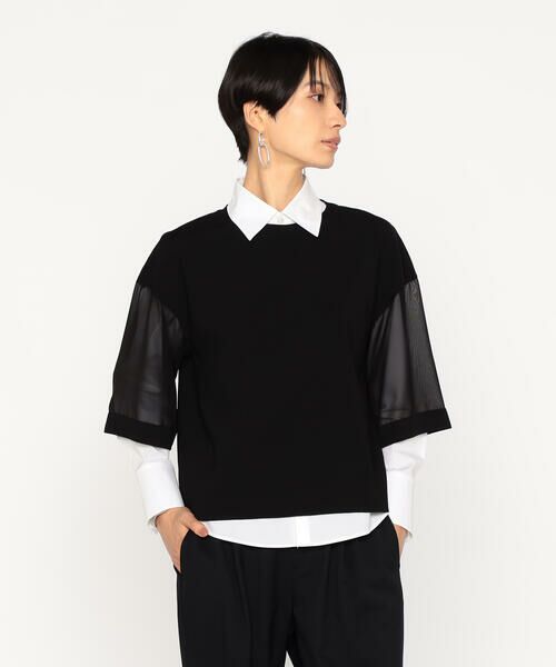 Precious Mild / プレシャスマイルド ニット・セーター | 〔 +サイズ 〕 レーヨンストレッチシフォン 袖ニット | 詳細3