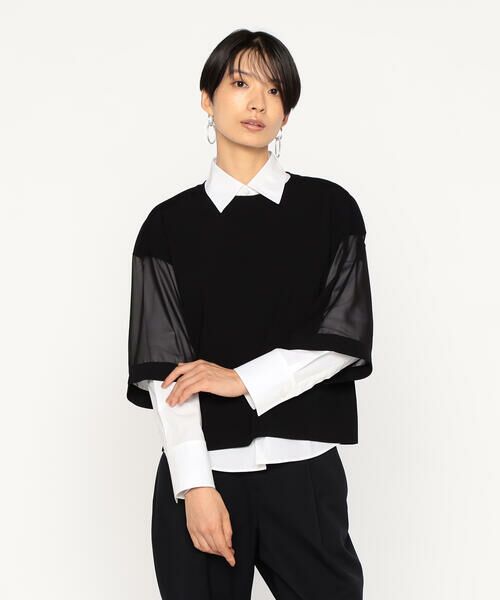 Precious Mild / プレシャスマイルド ニット・セーター | 〔 +サイズ 〕 レーヨンストレッチシフォン 袖ニット | 詳細4