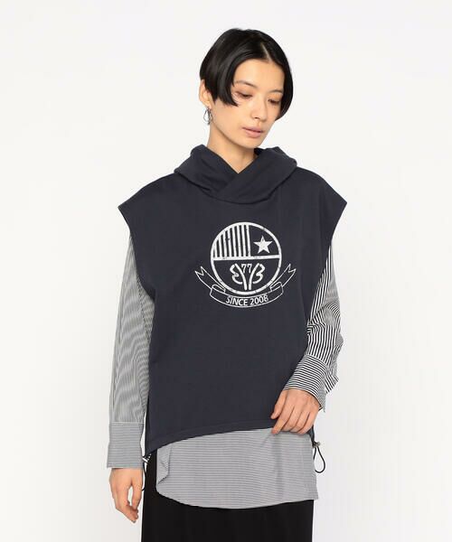 Precious Mild / プレシャスマイルド カットソー | エンブレムプリント フーディーベスト | 詳細2