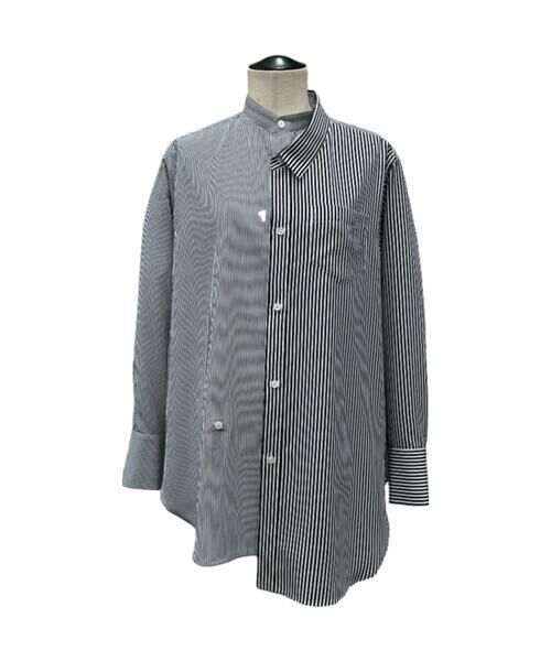 Precious Mild / プレシャスマイルド シャツ・ブラウス | ストライプコンビ ダブルフロントシャツ | 詳細2