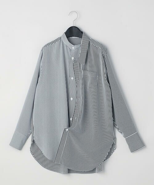 Precious Mild / プレシャスマイルド シャツ・ブラウス | ストライプコンビ ダブルフロントシャツ | 詳細3