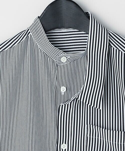 Precious Mild / プレシャスマイルド シャツ・ブラウス | ストライプコンビ ダブルフロントシャツ | 詳細6