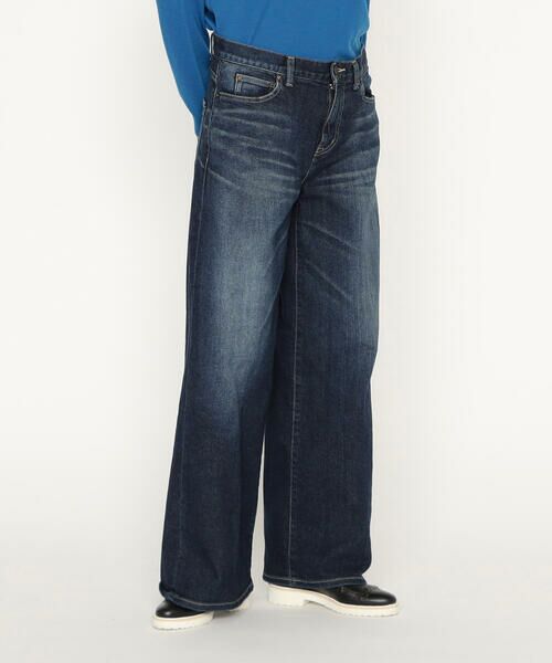 Precious Mild / プレシャスマイルド デニムパンツ | 11.5OZムラ染め糸左綾ストレッチデニム ワイドデニムパンツ(22:ブルー)