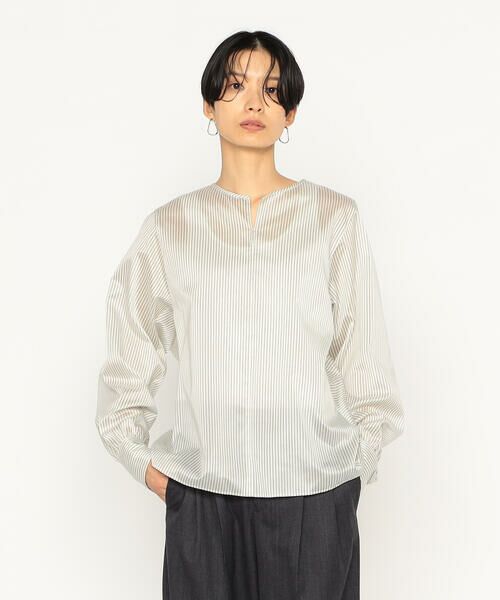 Precious Mild / プレシャスマイルド シャツ・ブラウス | 〔 +サイズ 〕 先染めストライブ ブラウス | 詳細5