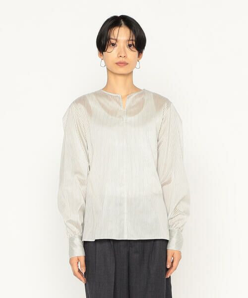Precious Mild / プレシャスマイルド シャツ・ブラウス | 〔 +サイズ 〕 先染めストライブ ブラウス | 詳細6