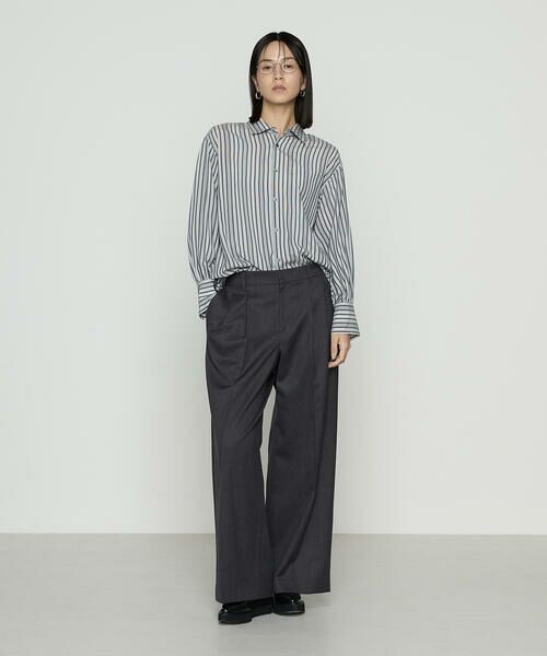 Precious Mild / プレシャスマイルド シャツ・ブラウス | 〔 +サイズ 〕 モノトーンストライプ シャツ | 詳細3