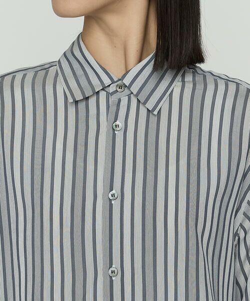 Precious Mild / プレシャスマイルド シャツ・ブラウス | 〔 +サイズ 〕 モノトーンストライプ シャツ | 詳細9