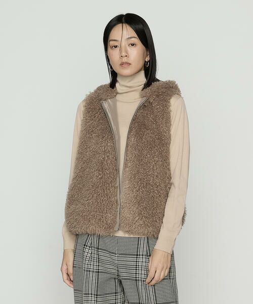 Precious Mild/プレシャスマイルド 〔 +サイズ 〕 カシミヤゴート風 エコファージレ 14:ブラウン 13号