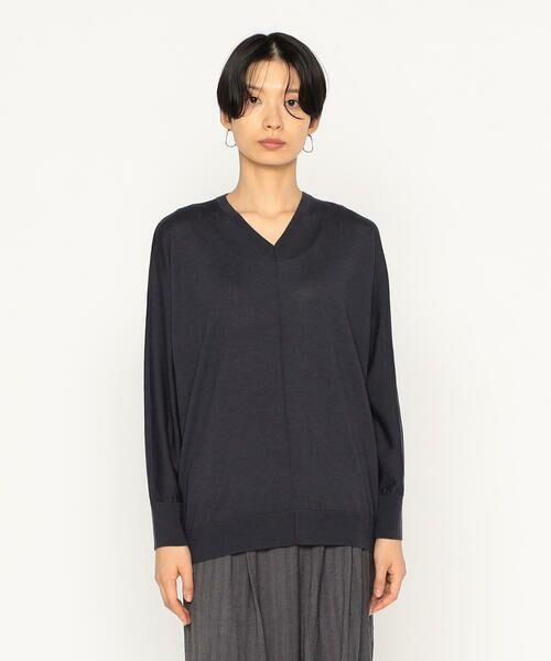 Precious Mild / プレシャスマイルド ニット・セーター | 〔 +サイズ 〕 梳毛Vネック ニット | 詳細6