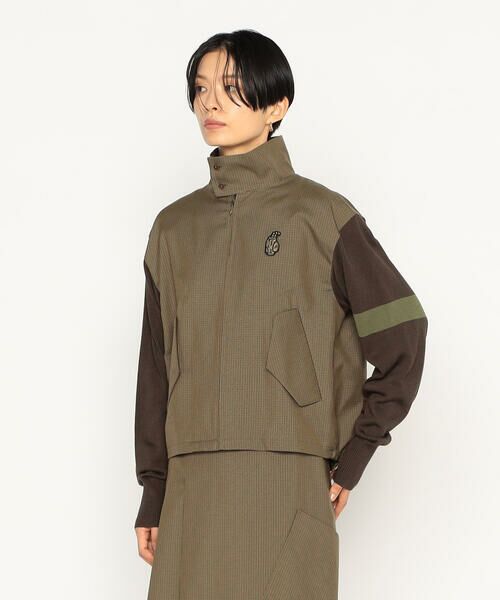 Precious Mild / プレシャスマイルド ブルゾン | ガンクラブチェック 袖ニットブルゾン | 詳細3