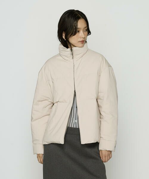 Precious Mild/プレシャスマイルド 高密度ツイルスタンドカラー ショートダウン 15:ベージュ 9号