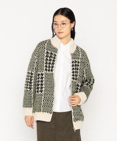 Precious Mild / プレシャスマイルド ブルゾン | グレンチェック柄 ニットブルゾン