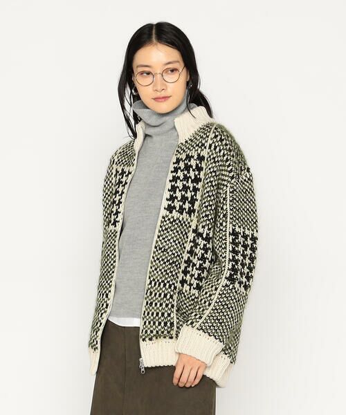 Precious Mild / プレシャスマイルド ブルゾン | グレンチェック柄 ニットブルゾン | 詳細3