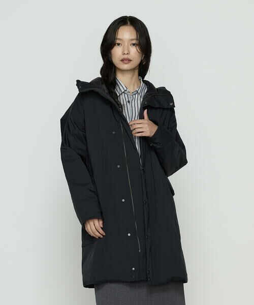 Precious Mild/プレシャスマイルド 〔 +サイズ 〕 FINOダントツ撥水高密度ツイル フードロングダウンコート 05:ブラック 13号 Precious Mild/プレシャスマイルド 〔 +サイズ 〕 FINOダントツ撥水高密度ツイル フードロングダウンコート 05:ブラック 13号