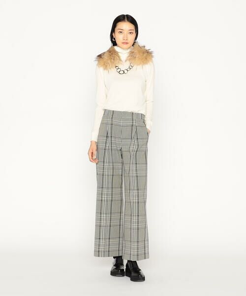 Precious Mild / プレシャスマイルド その他パンツ | 〔 +サイズ 〕 T／Wグレンチェック ワイドパンツ | 詳細1