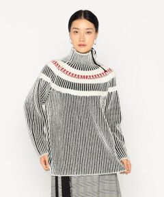 Precious Mild / プレシャスマイルド ニット・セーター | 求心柄 配色ライン入り ニットプルオーバー