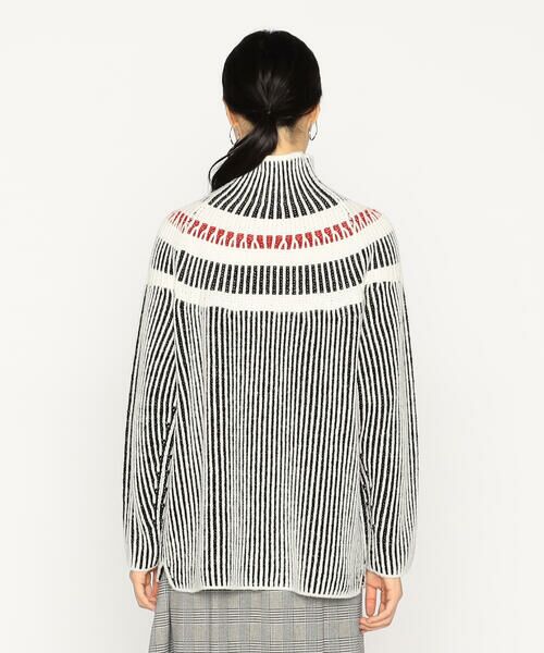 Precious Mild / プレシャスマイルド ニット・セーター | 求心柄 配色ライン入り ニットプルオーバー | 詳細5