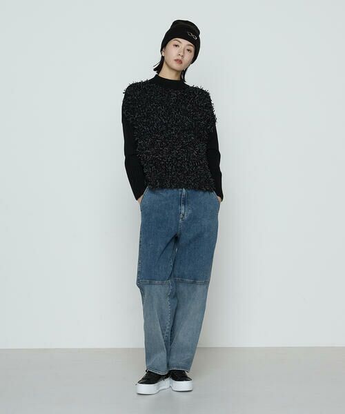 Precious Mild / プレシャスマイルド ニット・セーター | リボンヤーンブラック ニットプルオーバー | 詳細1
