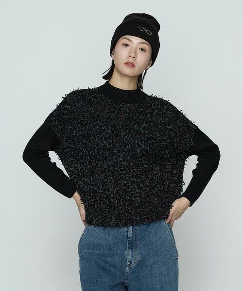 Precious Mild / プレシャスマイルド ニット・セーター | リボンヤーンブラック ニットプルオーバー | 詳細4