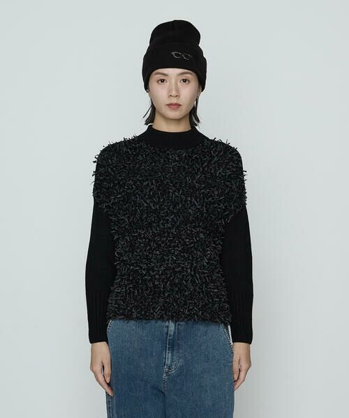 Precious Mild / プレシャスマイルド ニット・セーター | リボンヤーンブラック ニットプルオーバー | 詳細5