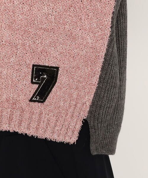 Precious Mild / プレシャスマイルド ニット・セーター | ピンクブークレ×グレーニット プルオーバー | 詳細11