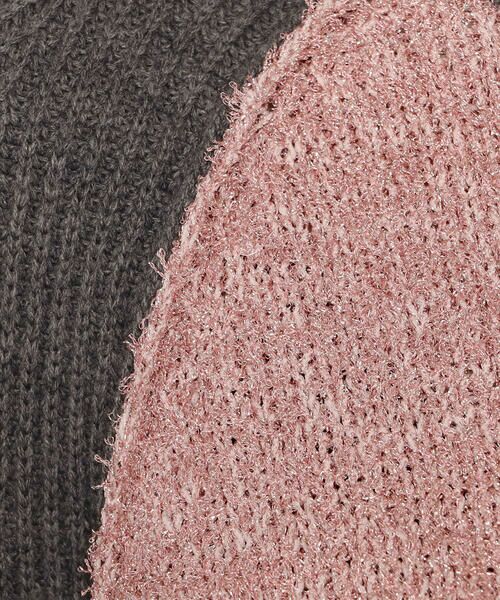 Precious Mild / プレシャスマイルド ニット・セーター | ピンクブークレ×グレーニット プルオーバー | 詳細13