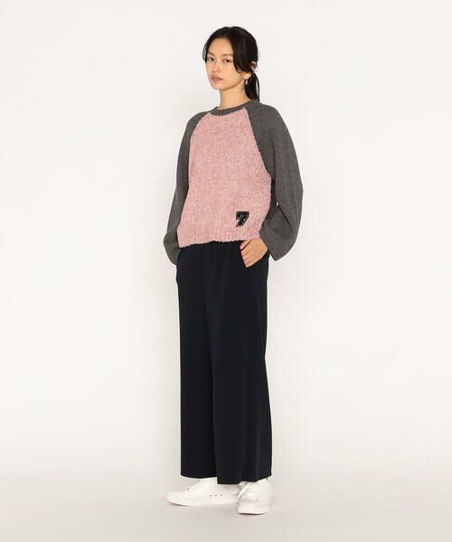 Precious Mild / プレシャスマイルド ニット・セーター | ピンクブークレ×グレーニット プルオーバー | 詳細2