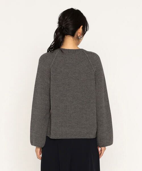 Precious Mild / プレシャスマイルド ニット・セーター | ピンクブークレ×グレーニット プルオーバー | 詳細8