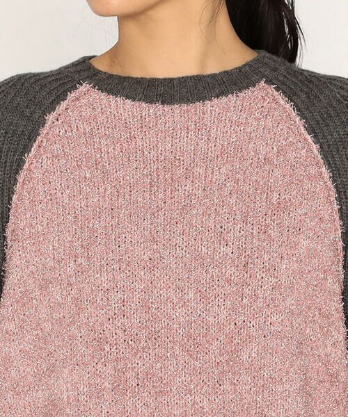 Precious Mild / プレシャスマイルド ニット・セーター | ピンクブークレ×グレーニット プルオーバー | 詳細9