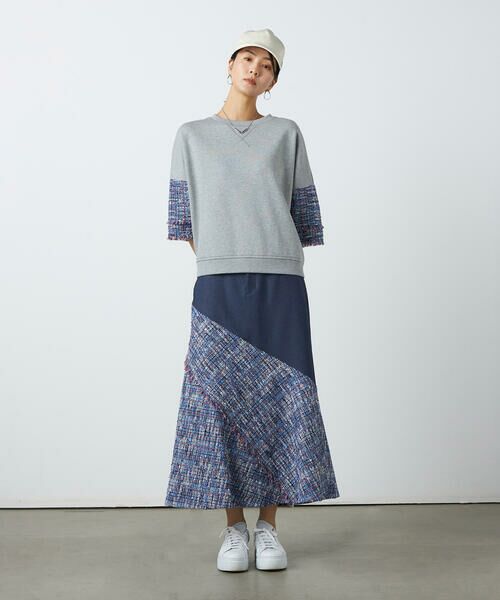 Precious Mild / プレシャスマイルド ロング・マキシ丈スカート | ブルーツイード ロングスカート | 詳細2