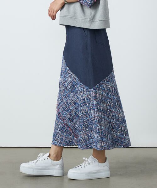 Precious Mild / プレシャスマイルド ロング・マキシ丈スカート | ブルーツイード ロングスカート | 詳細3