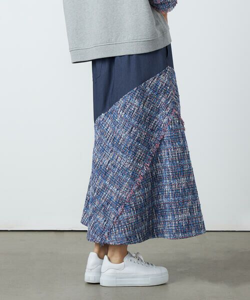 Precious Mild / プレシャスマイルド ロング・マキシ丈スカート | ブルーツイード ロングスカート | 詳細4